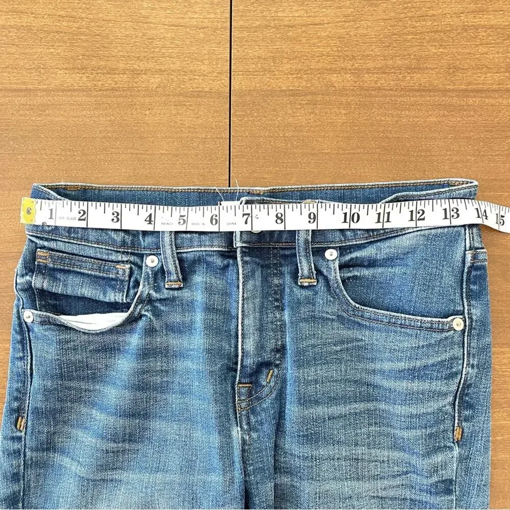 Madewell Womens 9" High-Rise Skinny Crop Jean Bruce Wash Medium Denim Distressed - Picture 11 of 11